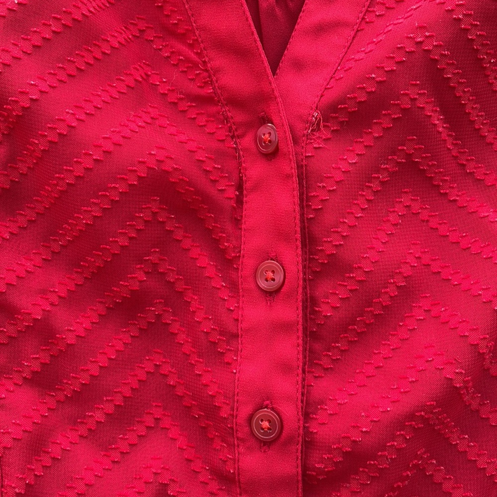 Maeve Red De Stijl Zig-Zag Button-Down Top - Picture 4 of 9